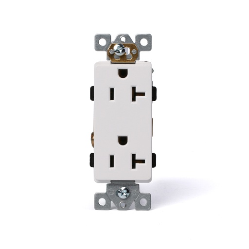 [WIR.03.779] Tomacorriente doble decorativo, 20A, 125V, blanco, UL