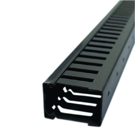 [COM.01.120] [DXN10152] DEXSON Canaleta ranurada negra de 60mm x 80mm x 2 metros