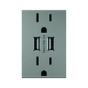 LEGRAND Adorne Toma-USB doble 15A, 120VAC, 120V, magnesio