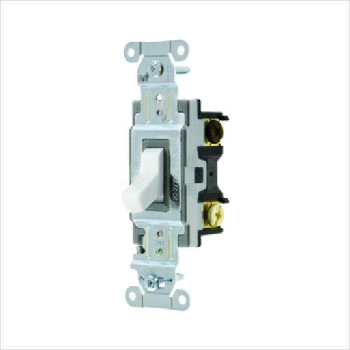 [WIR.03.705] [CSB320W] HUBBELL CSB320W Interruptor sencillo 3W, 1P, 20A, 120/277V AC, blanco