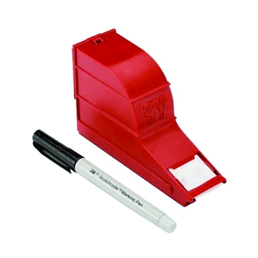 [CIN.01.055] Dispensador con cinta blanca marcadora de cables de 25mm x 54mm conboligrafo de ½&quot;