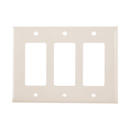 [WIR.03.798] Placa decorativa plástica de pared sin tornillos, 3 Gang, light almond, UL
