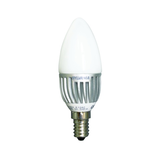 [ILU.01.1116] [P24090-36] SYLVANIA Bombillo LED tipo torpedo ECO, 3W, 200Lms, 120-277V, 6500K, luz blanca, rosca E14