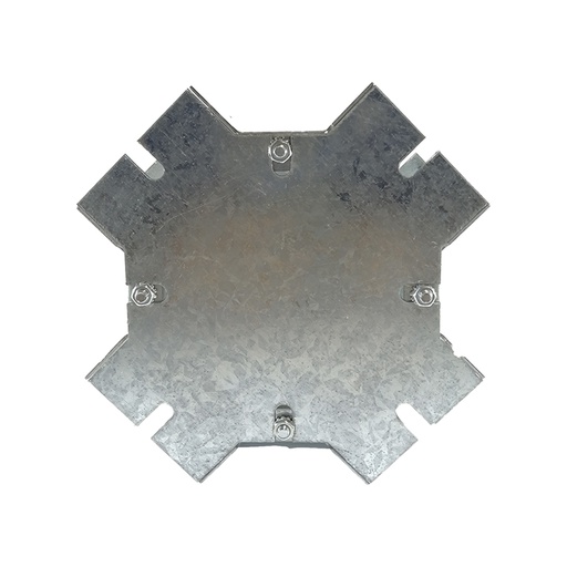 [CAN.11.060] Placa de cruz galvanizada de 4" para ducto cuadrado