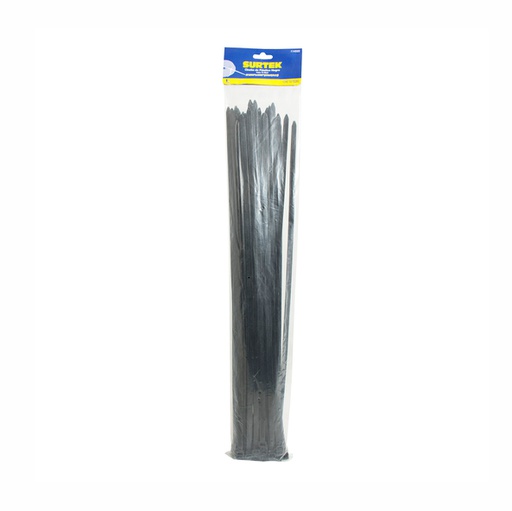 [CAB.12.166] [114209] SURTEK Fajillas plásticas negras de 203mm x 3.6mm 50 piezas