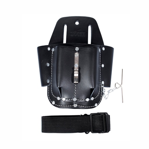 [HER.03.238] [BN132] SURTEK Estuche portaherramientas de cuero con 5 bolsillos