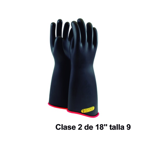 [HER.05.075] [YIU-Q46Y-9] NOVAX Guantes de protección de hule 18", clase 2, hasta 17000Vac, talla9