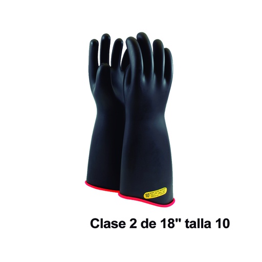 [HER.05.076] [YIU-Q46Y-10] NOVAX Guantes de protección de hule 18", clase 2, hasta 17000Vac, talla10