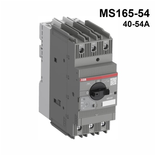 [AUT.01.1052] [1SAM451000R1016] Guardamotor termomagnético MS165-54 con terminales de abrazadera detornillo, 40→54A, 3P, 22kW, 208→690VCA, -20→+60°C, 60HZ